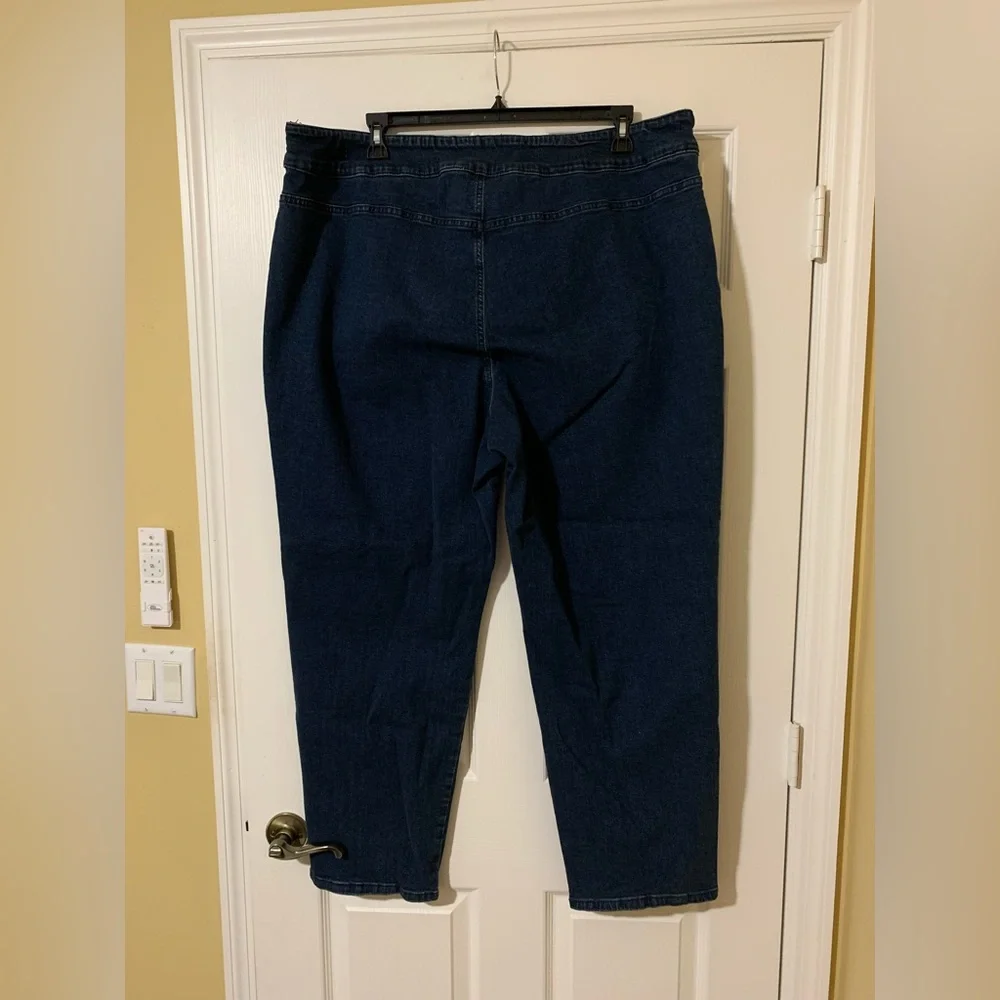 NWT Allison‎ Daley Woman Crop Pants 24WR Dark Wash Denim Classic Minimalist